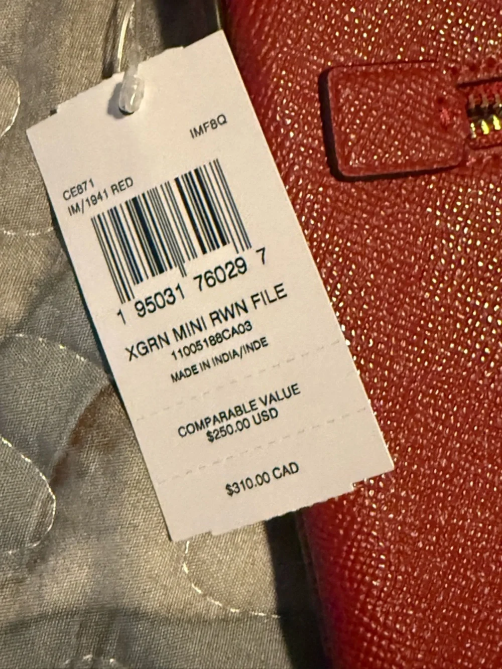 Coach Crossbody Bag in Red with Gold Hardware - Picture 7 of 7